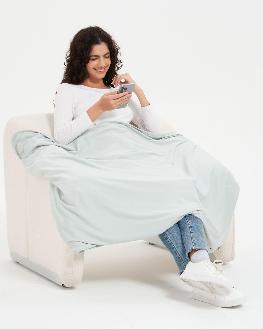 Radia Smart&reg; Ultimate GOTS Organic Cotton 5G Blocking, EMF Protection Baby Blanket, Pregnancy Belly Shielding, 100% GOTS Certified Organic Cotton Outerlayer, Large 43 X 35 image number 2