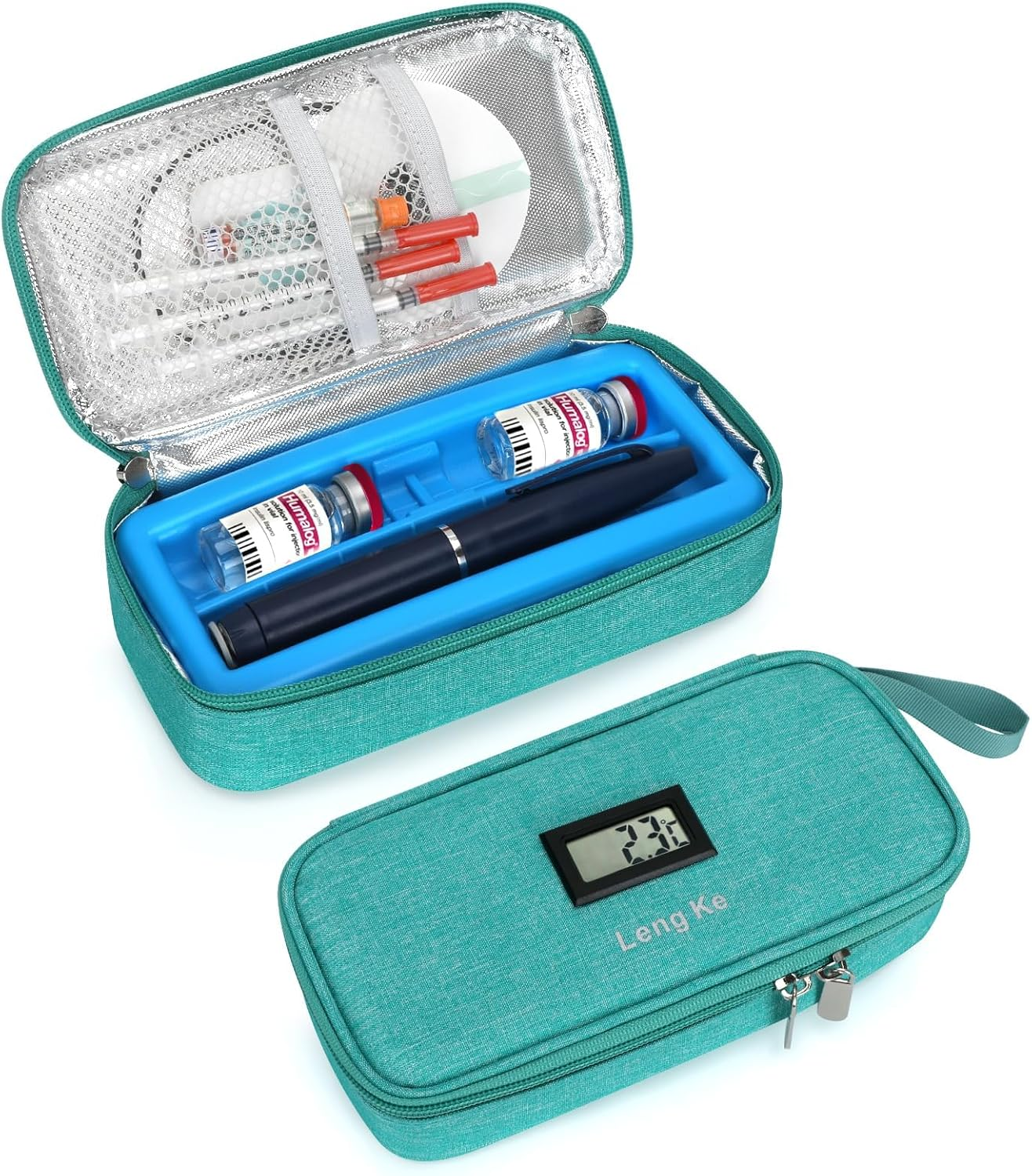 YOUSHARES Insulin Cooler Travel Case, Diabetes Travel Case with 2 X TSA Approved Ice Packs, Insulated Medication Travel Bag for Diabetic Supplies, Medicine Cooler for Travel (Quicksand Blue)