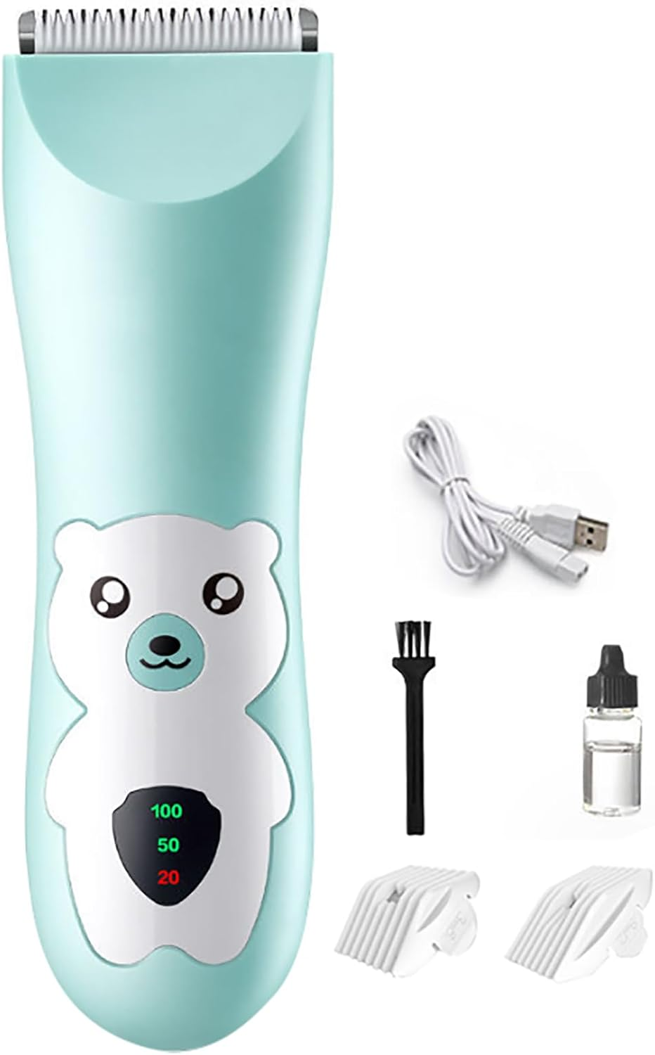 Ultra Quiet Baby Hair Clipper Precise Trimming Cordless Cartoon Waterproof Hair Cutter with 2Pcs Guide Combs for Kids image number 1