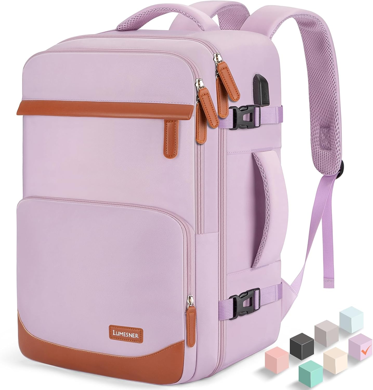 Velaybor Travel Backpack with USB Charging Port|Waterproof Carry-On Bag|Business Laptop Backpack for Men & Women image number 6