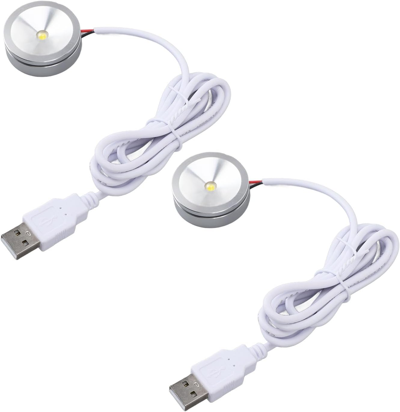 OVAQUIXI LED Spotlight with Small Screen, Aluminum Alloy, 5V round USB Plug, Warm Light, for Jewellery Cabinets image number 6