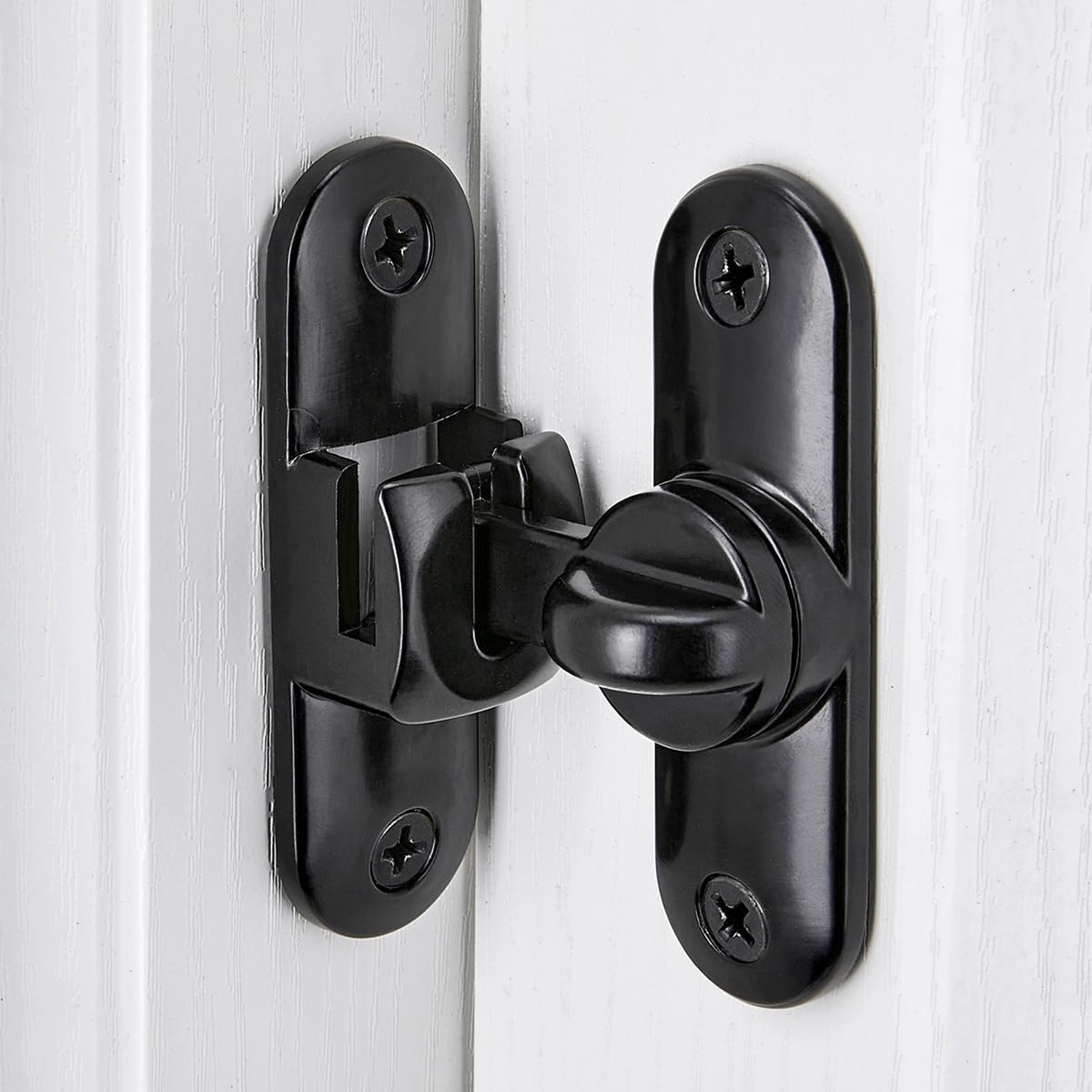 Wocoe 2 Packs Gold Barn Door Latches - Adjustable 90/180 Degree Flip Latch System - Zinc Alloy for Secure and Stylish Privacy Solutions on Barn Doors,Windows,Garden Access,Cabinets,And Sliding Doors
