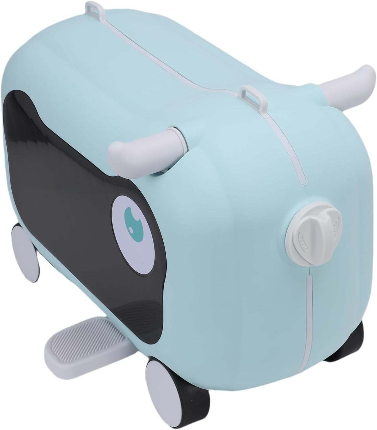 Depisuta Ride on Suitcase Kids Luggage with Gliding Scooter &, Portable Large Capacity Airline Approved Carry on Suitcase with Retractable Shoulder Strap for Family Trips (Lake Blue) - Green image number 5