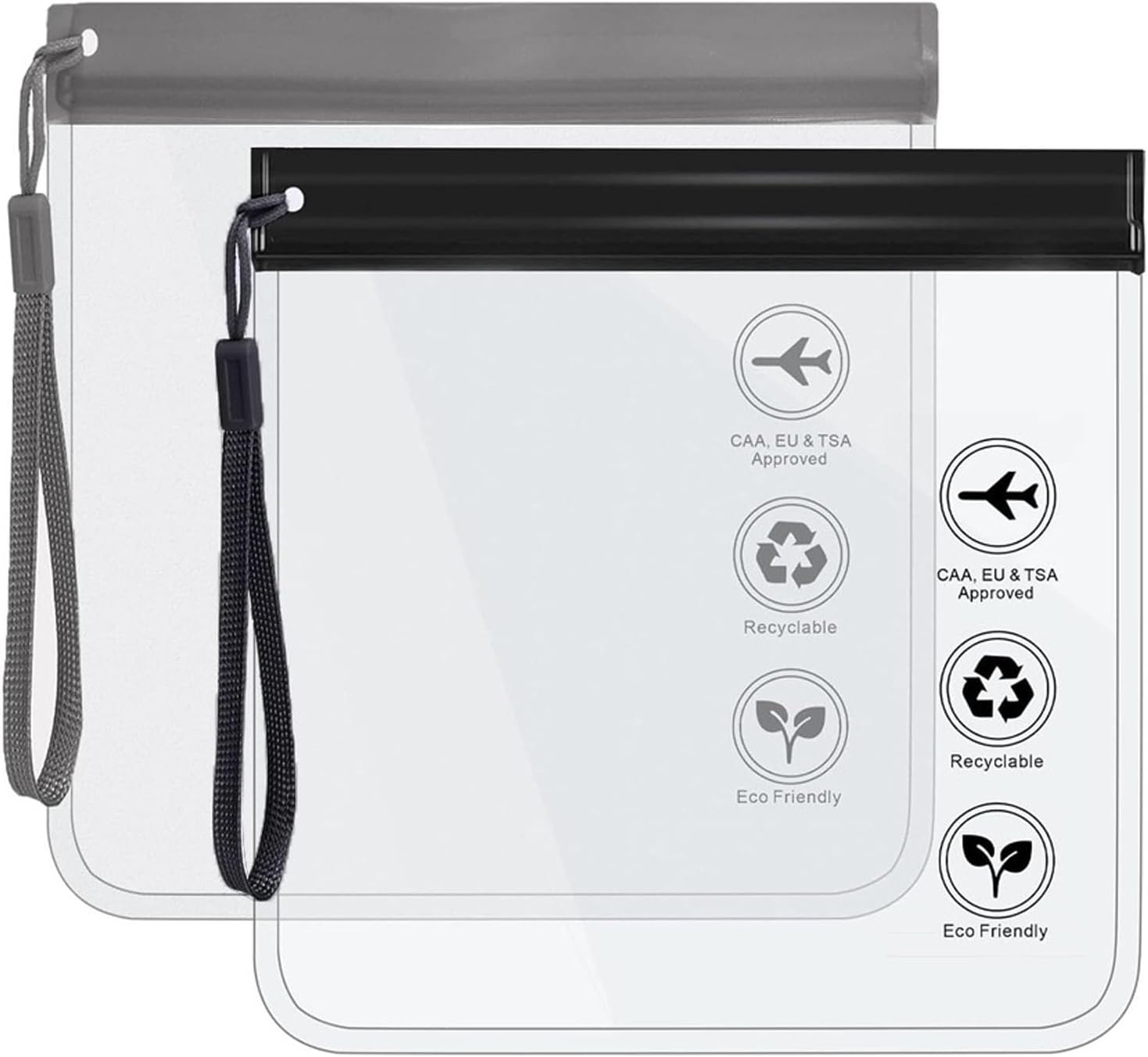 HANHOST 2 Pack TSA Approved Clear Toiletry Bag Set - 20X20Cm Leakproof Travel Essentials for Airports, Reusable EVA Cosmetic Organizer with Handle, TSA Compliant Toiletry Bag for Men & Women Travel