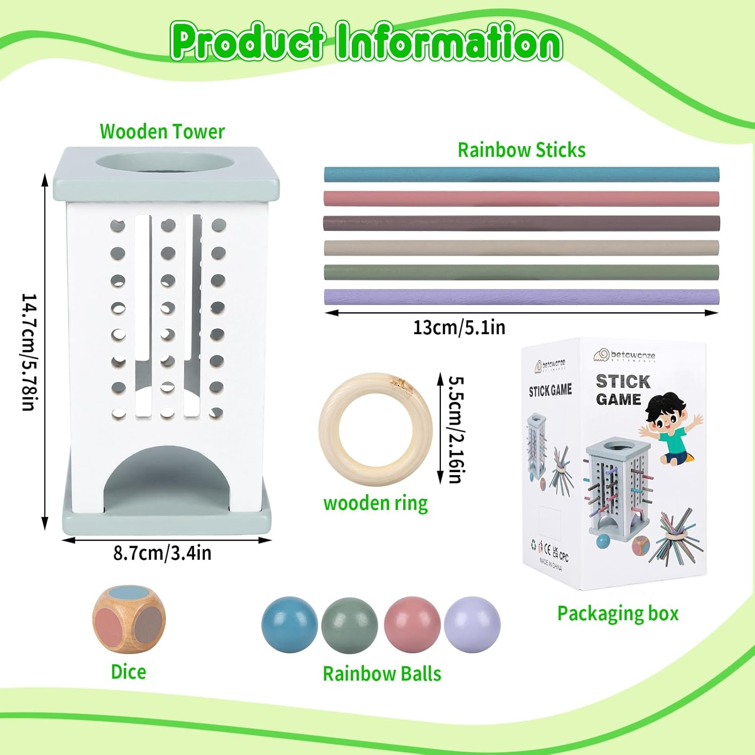 Math Learning Board Game for Kids & Family | Fine Motor Skills Toys with Wooden Sticks, Dice & Colorful Balls | Educational STEM Toy for Boys and Girls Ages 4-8 (Macaron Color) image number 5