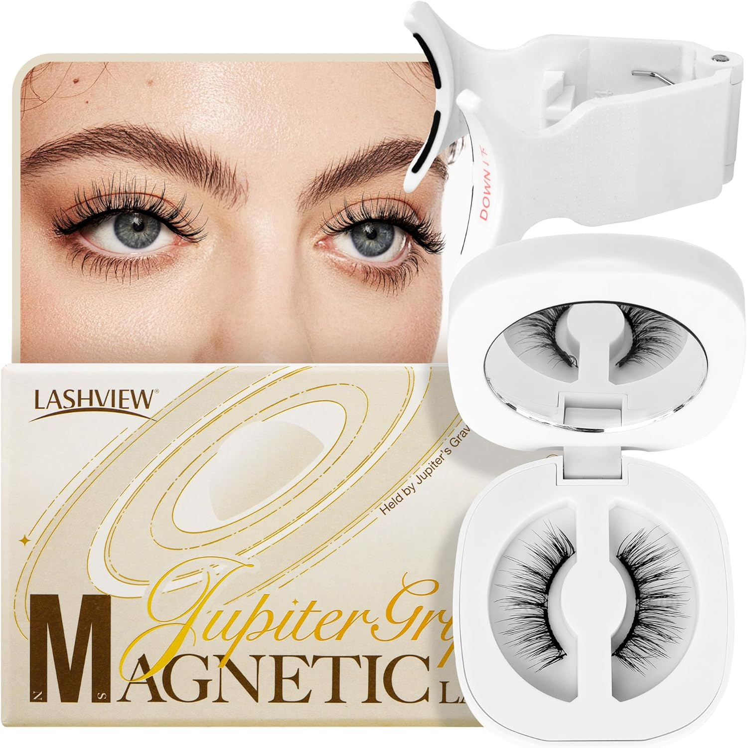 LASHVIEW Magnetic Eyelashes Natural Look, Reusable Manga Magnetic Lashes Kit with Applicator RCM01-DE-NEW image number 3