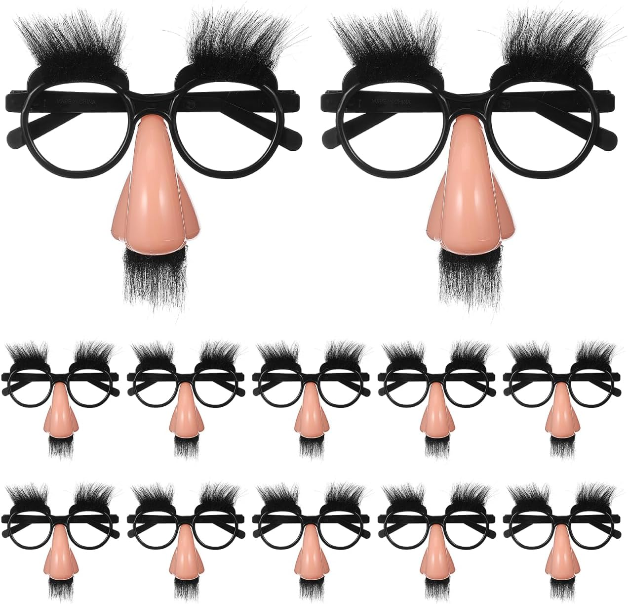Ifundom 12PCS Funny Glasses with Funny Nose Glasses with Eyebrows and Mustache Party Favors for Costume Halloween and Birthday Parties image number 6