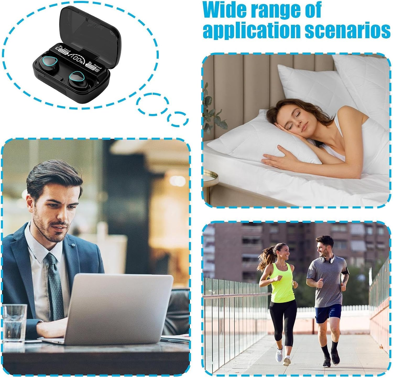 Earbuds Wireless &ndash; Portable in Ear Audio Headset | Rechargeable Waterproof Stereo Pair with Charging Case for Gym Workout Travel Running Fitness Sports Listening image number 5