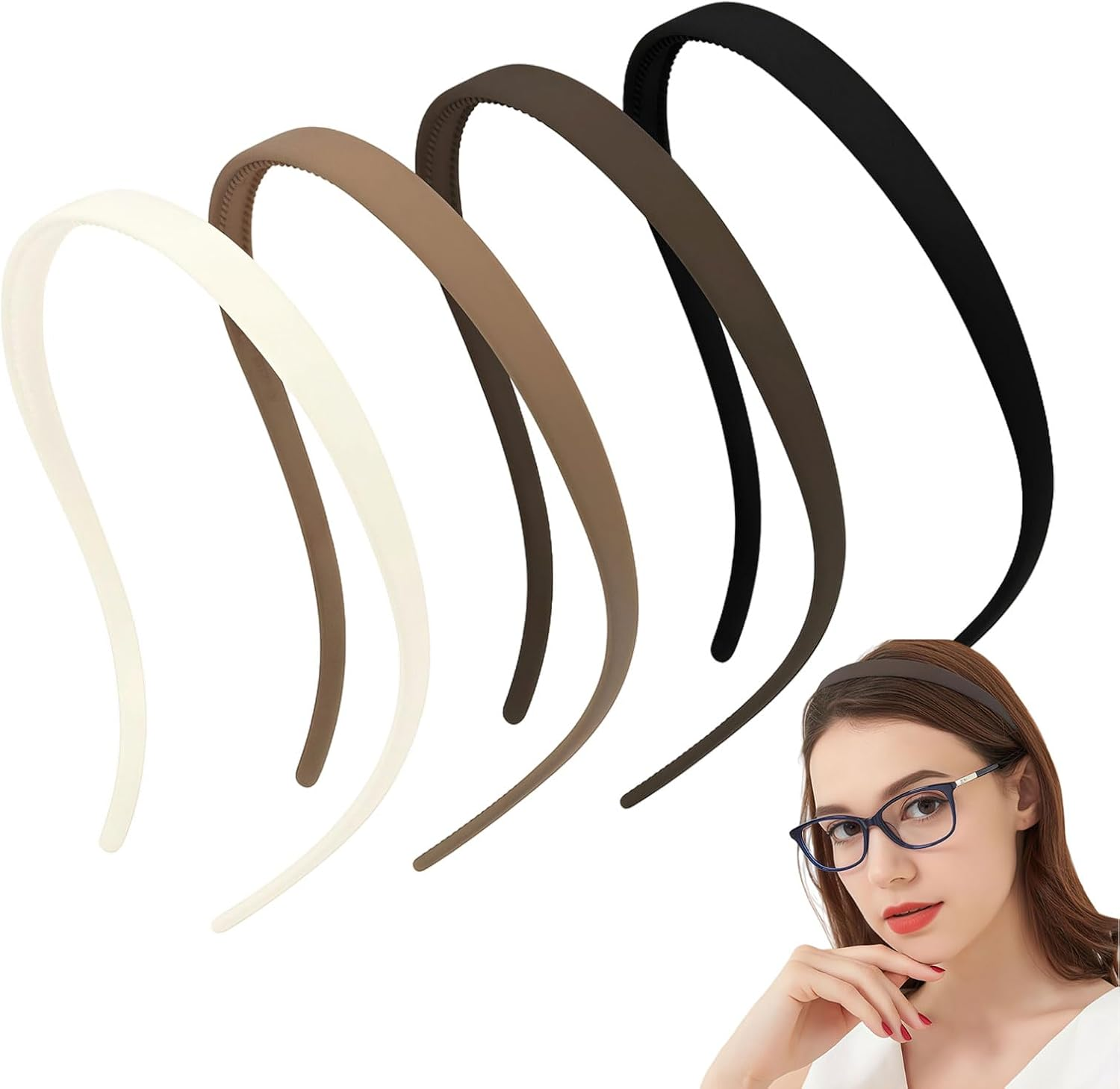 Xanthelle Women'S Headbands, Elegant Headband for Women & Headbands, Comfortable Back of the Head Headband for Glasses Wearers, Headbands with Teeth, Hair Accessories image number 4