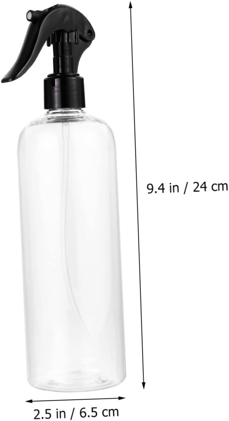 Garneck 5Pcs 500Ml Plastic Spray Bottles Black Lids, Refillable Water Sprayer Bottles for Travel and Plant Mist