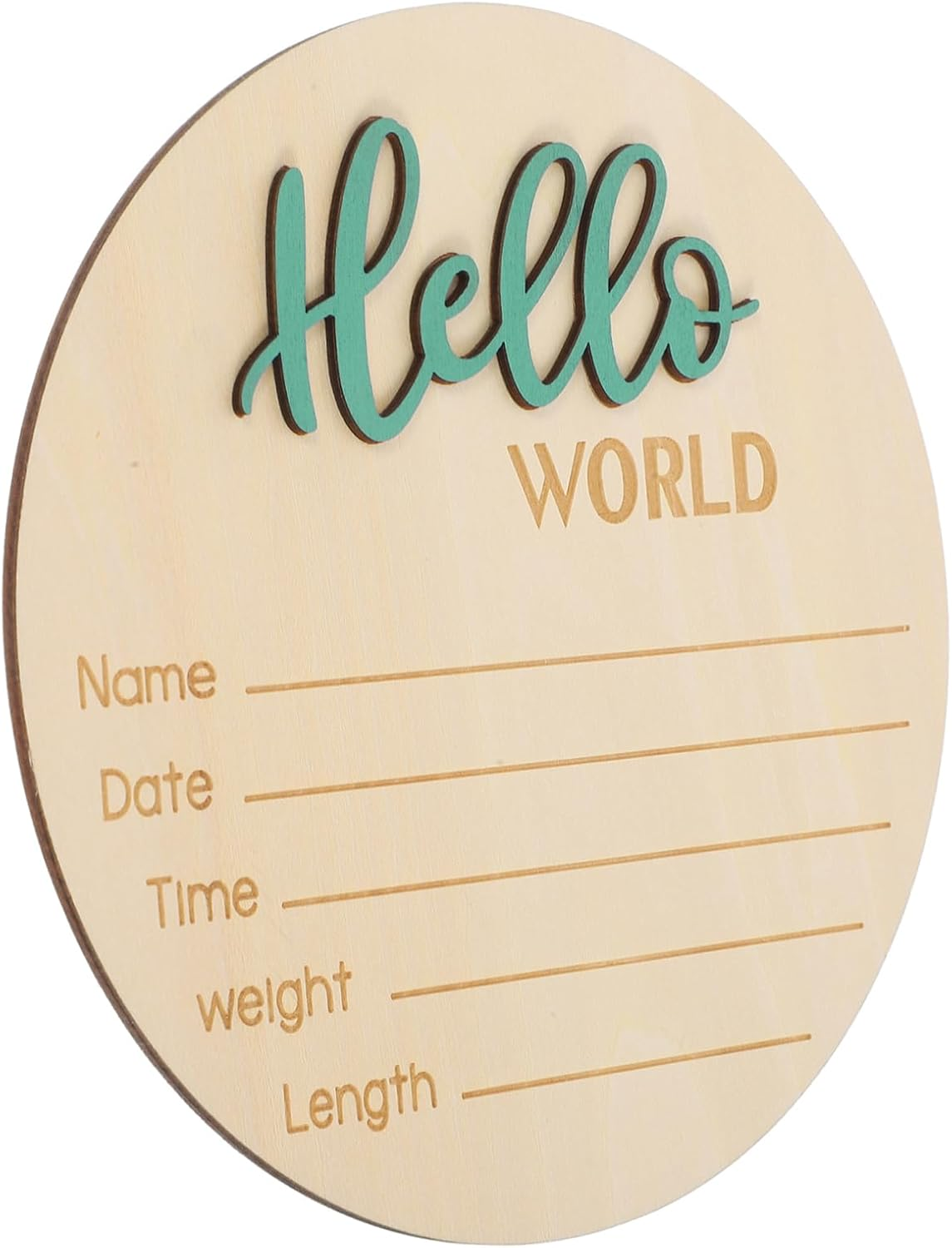 GALPADA Announcement Wooden Sign Birth Announcement Name Sign for Newborn Shower Essential Wooden round Decor Unique