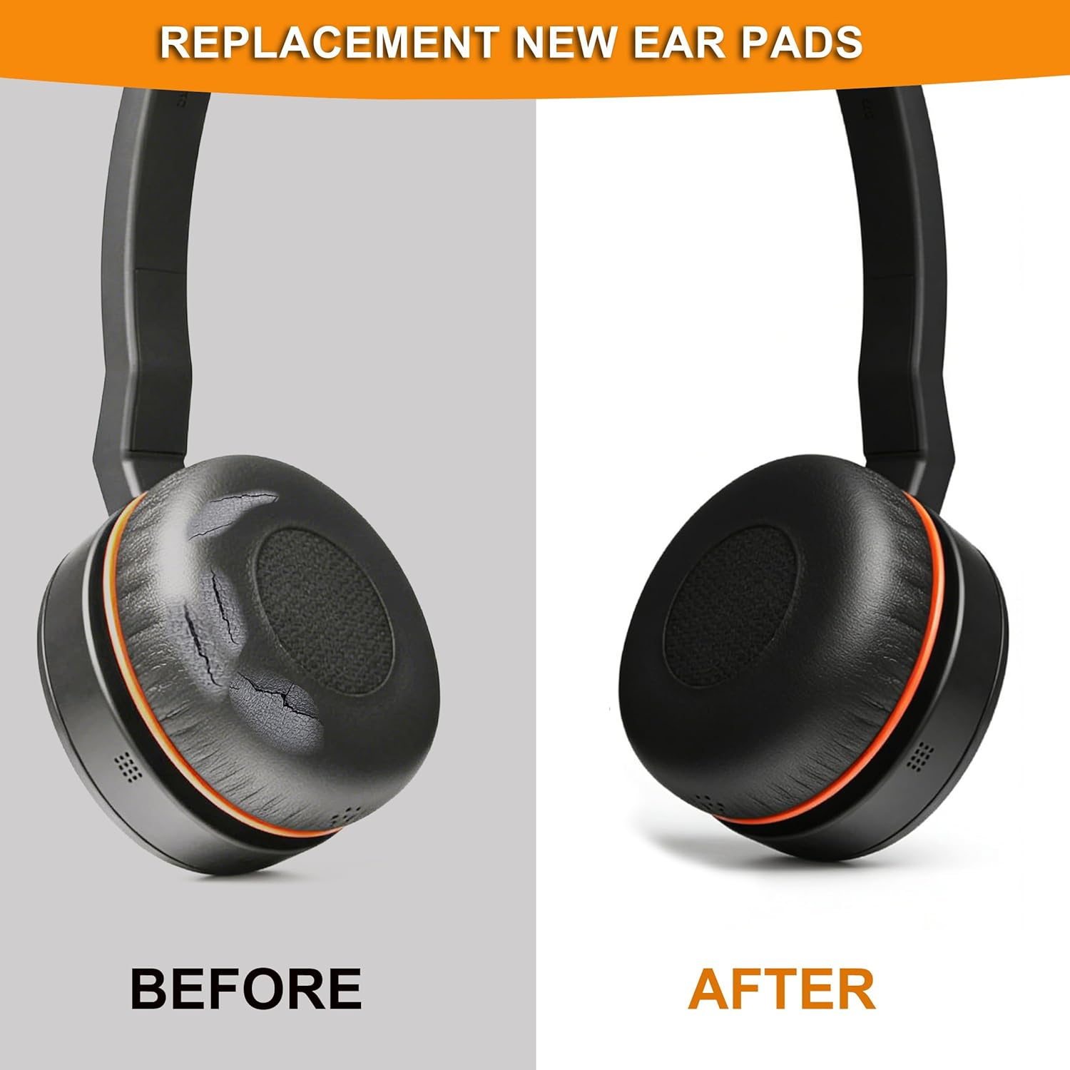 Evolve 75 Ear Pads - Defean Replacement Ear Cushion Foam Cover Compatible with Jabra Evolve 75 75+ 75 UC / 75 MS Headphone/Earpads Contain Plastic Clips image number 6