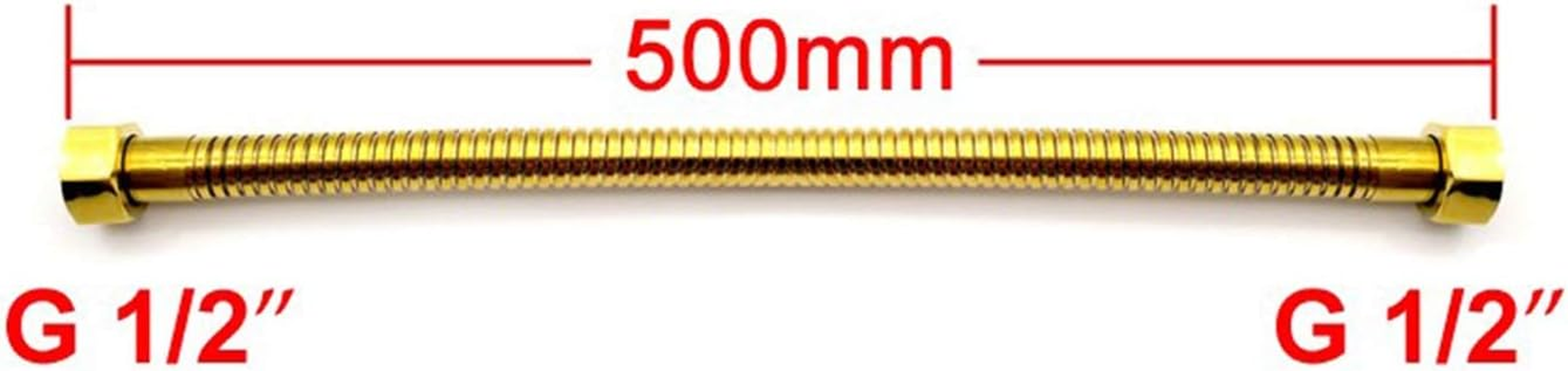 Plumbing Pipe,Golden Plumbing Hose 1/2 Angle Valve Connector, Stainless Steel Gold Toilet Hose for Bathroom Length 50Cm (Color : Gold)