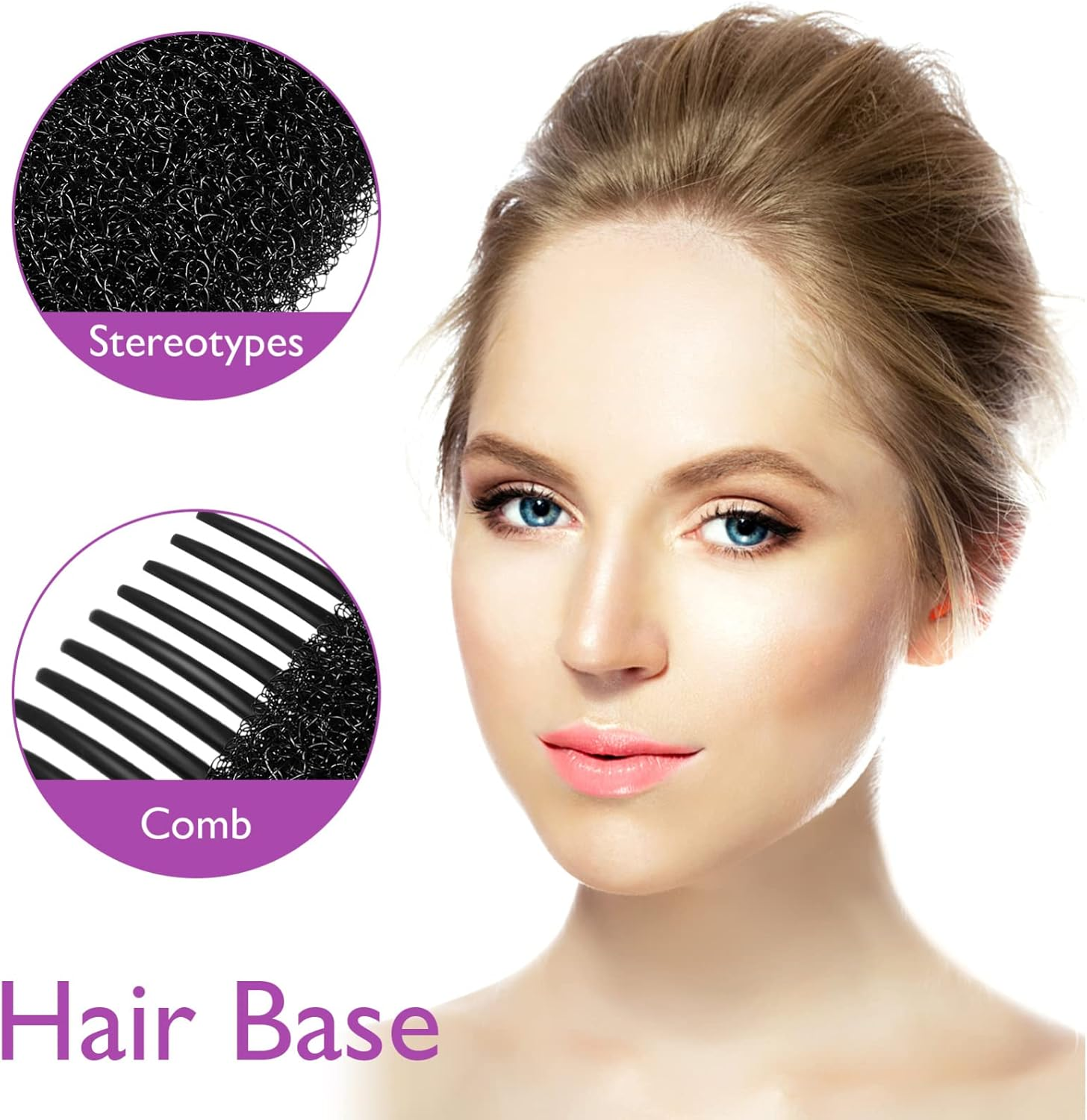 Beaupretty Bump It up Volume Inserts Hair Comb 6 Hair Volumes Hair Base Bump Hair Pad Volume Insert Bump up Hair Accessories for Sponge image number 2