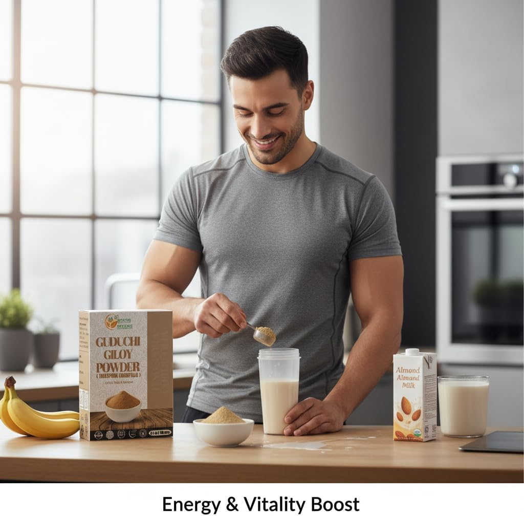 Herbs Botanica Guduchi Powder USDA Organic Neem Giloy Powder | Tinospora Cordifolia | Herbsl Supplement for Immune Support, Digestion 5.3 Oz / 150 GMS image number 6