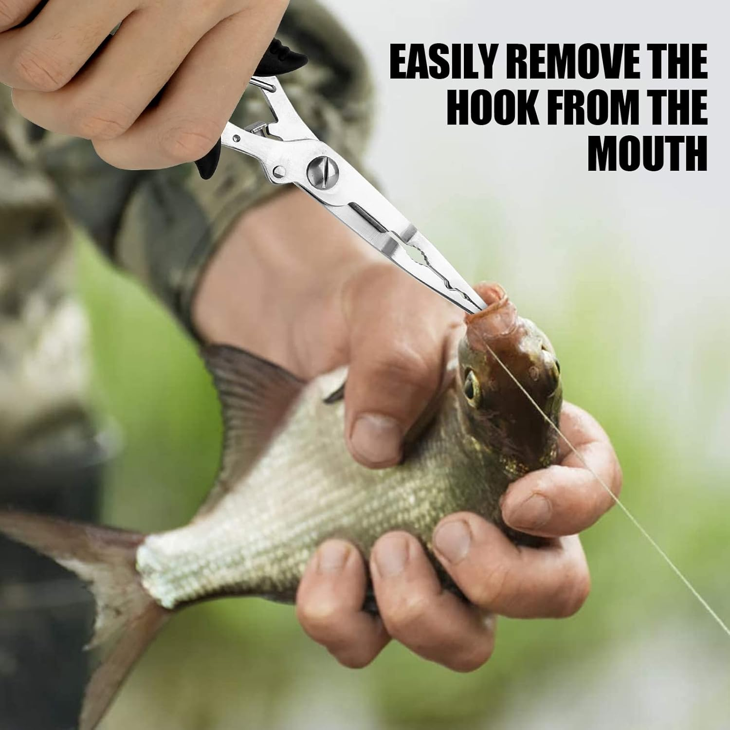 Hikary Long Nose Fishing Pliers,Ice Fishing Gear,Stainless Steel Hook Remover Braid Cutter Rustproof Fishing Multi-Tools Fishing Gripper for Freshwater Saltwater - Yellow-8.8Inch image number 6