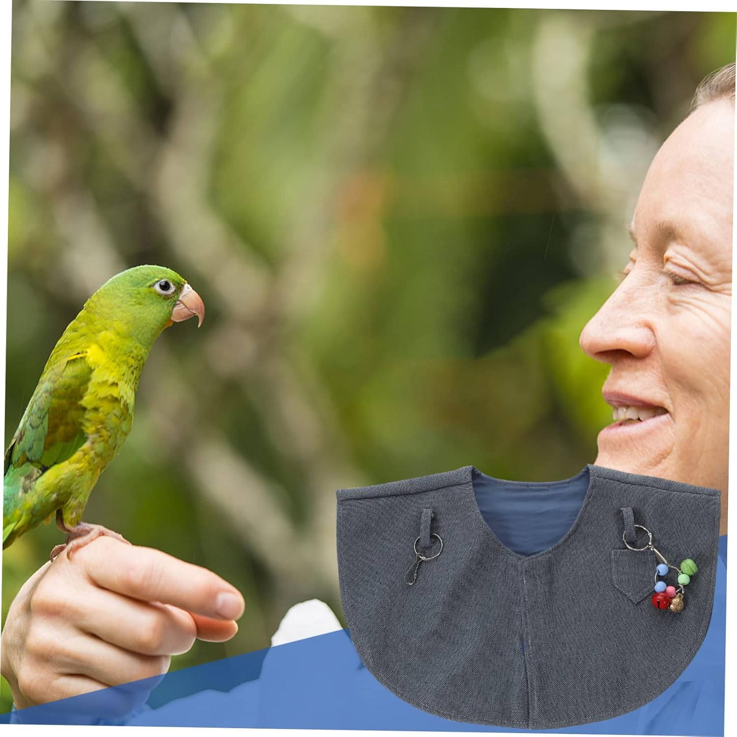 Toddmomy Bird Shoulder Protector Parrot Protective Shawl Blue Anti-Poop Cape Bell Parrot Training Diaper Cape for Scratch Prevention in Training Random Color image number 5