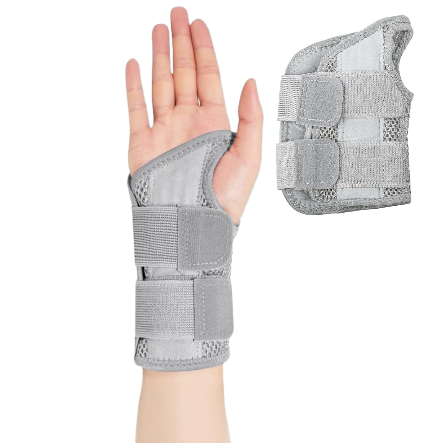 Carpal Tunnel Wrist Brace Adjustable Wrist Supports Brace with 2 Straps for Men and Women Breathable Wrist Support Splint for Pain Relief Tendonitis Arthritis Sprains image number 1