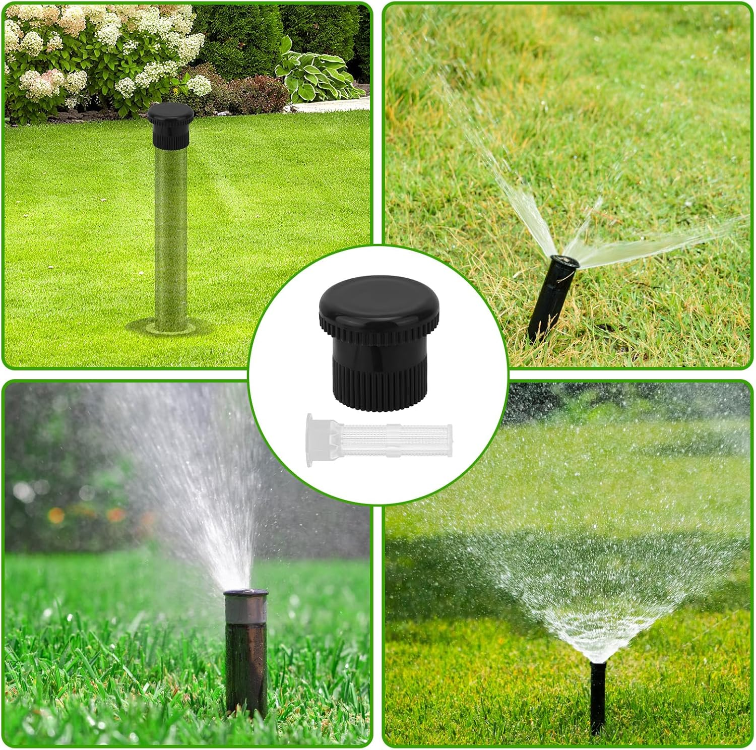 10Pcs Spray Shut off Nozzle Compatible with Hunter Pro Spray PS Ultra Heads 916400Sp, Plastic Sprinkle Shut off Nozzles with Filters for Prevent Unnecessary Runoff or Over-Irrigation(Black)