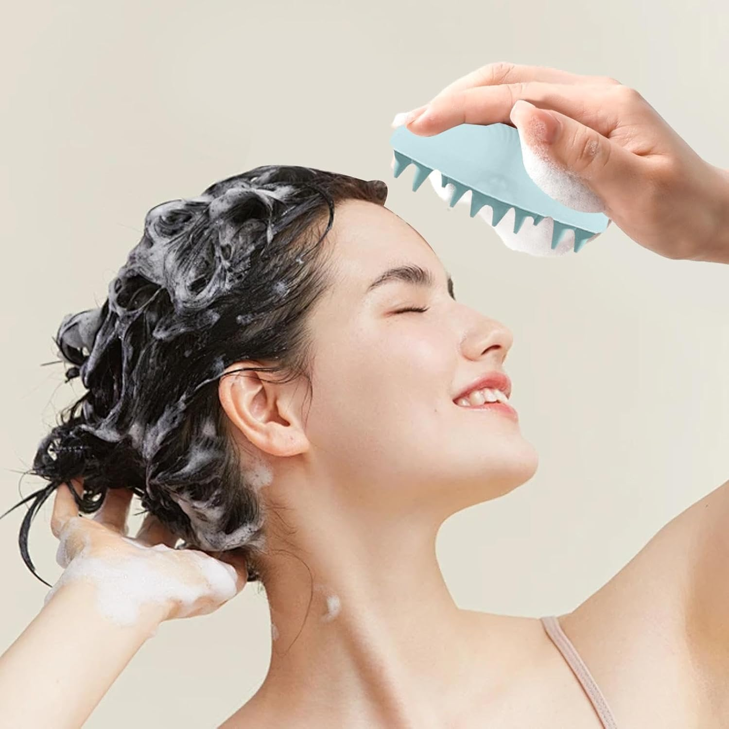 Shampoo Brush - Silicone Shampoo Scrubber,Shell Shaped Massage Comb, Comfortable Shower Hair Brush, Hair Scalp Scrubber, Hair Care Tools for Women Men Kids image number 2