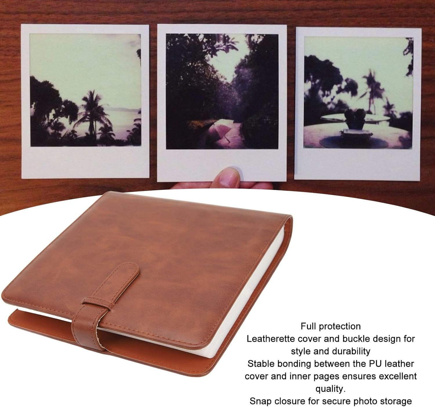 288 Pockets Photo Album for Fujifilm Mini Camera, 3 Inch Album Book PU Leather Photo Album for Mini 12 11 Instant Camera (Brown) image number 6