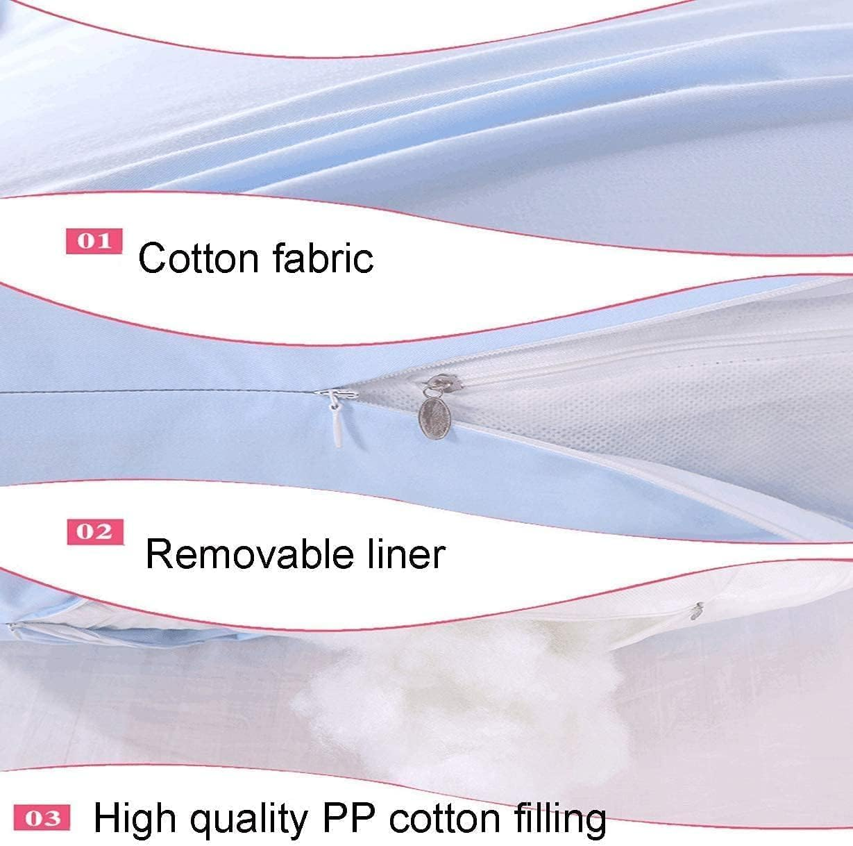 Pregnancy Pillows, Pregnancy Belly Side Sleeping Pillow, Maternity Waist Pillow, Comfortable Support Back HIPS Legs, Women Body Cotton Pillowcase U Maternity Form Pillows, Pure Cotton (Light Gray) image number 2