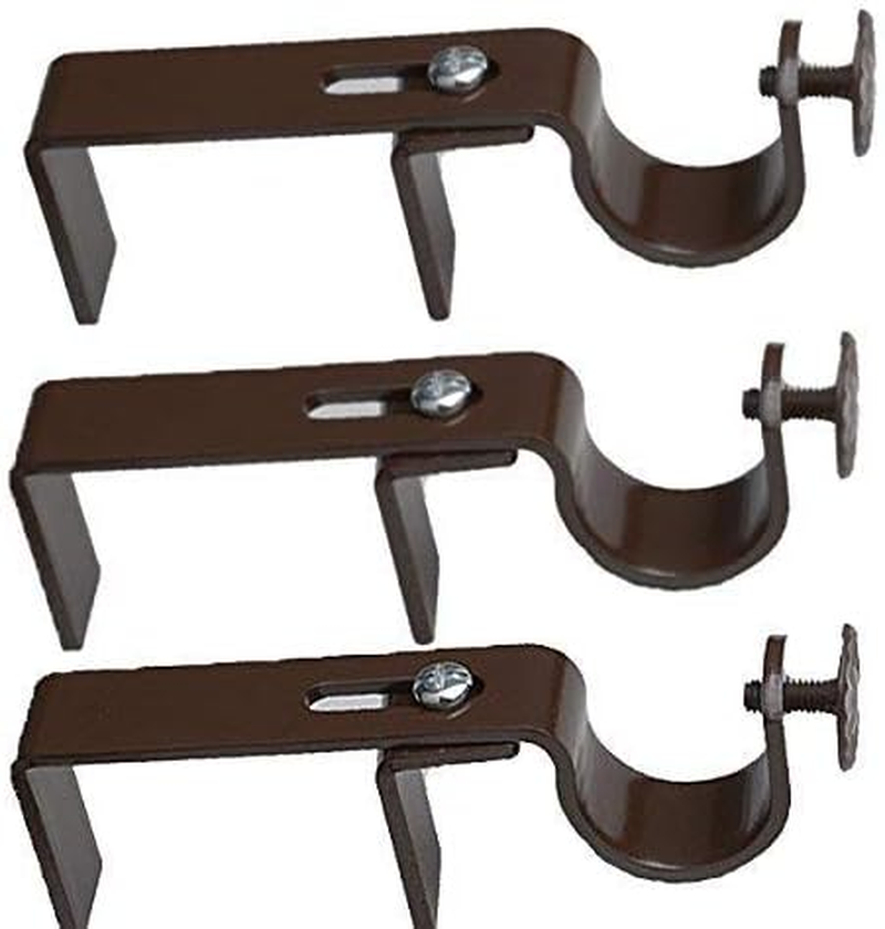 NONO Bracket - outside Mounted Blinds Curtain Rod Bracket Attachment (Set of 3) (Brown) image number 4