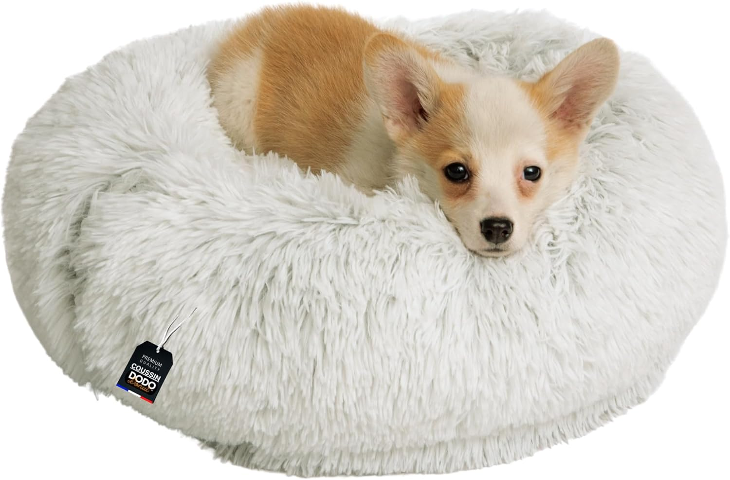 One PETS-TOP&reg; Dog Bed Medium Dogs [With Washable Cover] - Dog Basket, Cat Bed, Sleeping Places & Furniture for Dogs Long Dog Basket, Dog Bed, 80 Cm Diameter, Pearl Grey