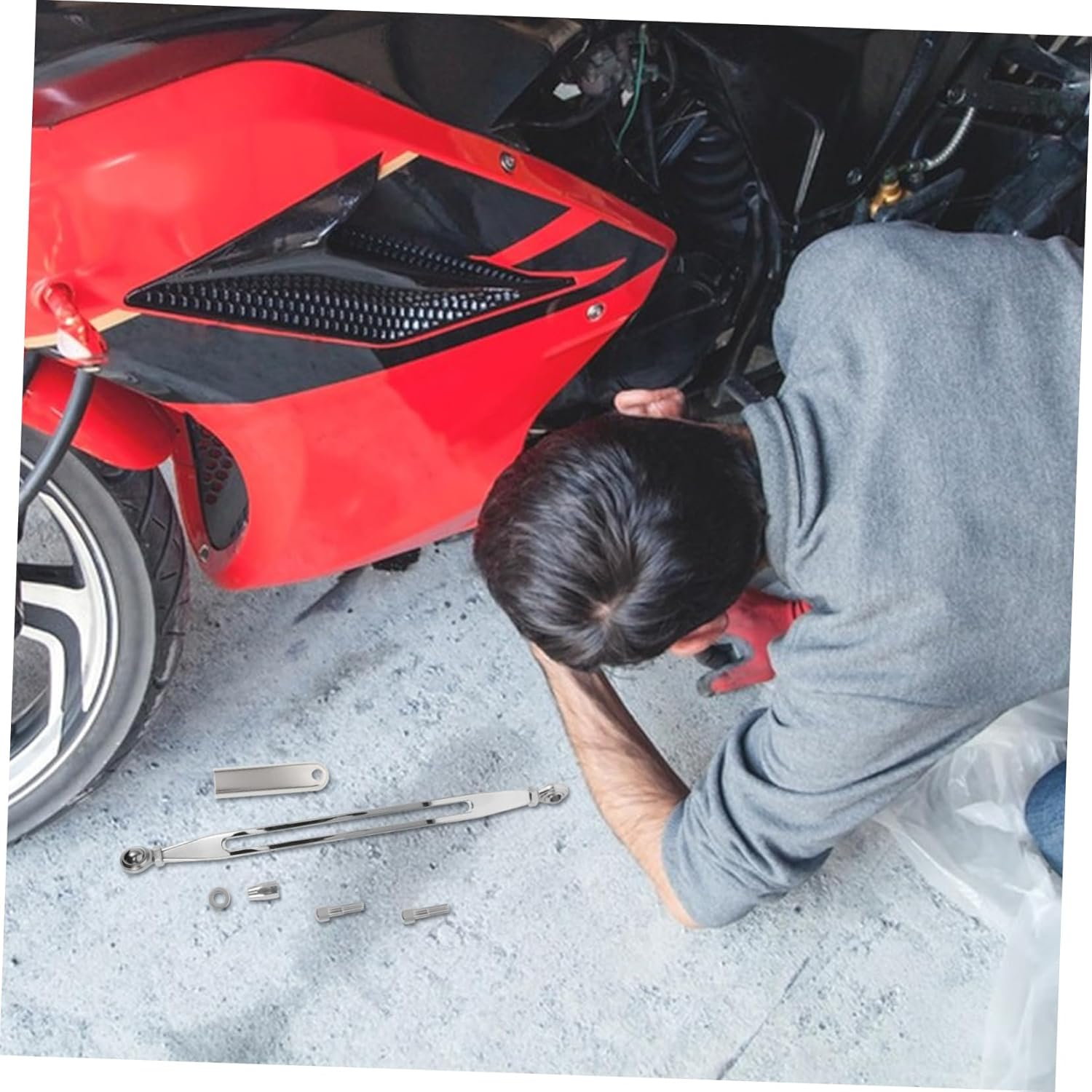 Anneome 1Set Motorcycle Gear Shift Linkage Rod for Models Smooth Shifting Easy Installation Compatible with Street Glide Softail and Heritage image number 4