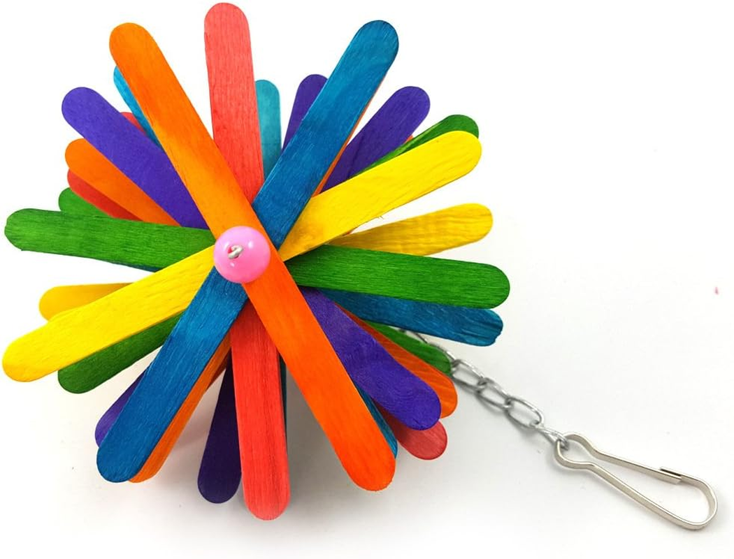 16 Pcs Bird Toys,Parrot with Colorful Chewing Shredding Foraging,Perches,Parakeet Toys for Rope Bungee image number 6