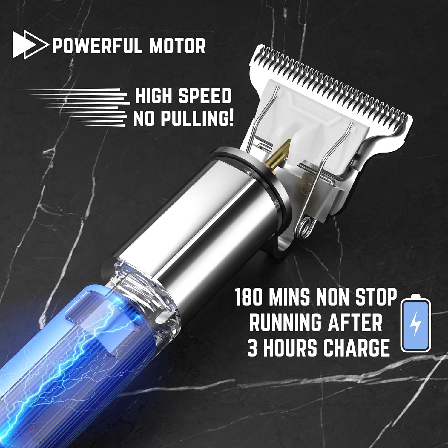 Barberboss T-Blade Hair Trimmer, Beard Trimmer for Men, Wireless Detail Hair Trimmer, Precision Care Kit with USB Charging Function and 3 Attachment Combs image number 1