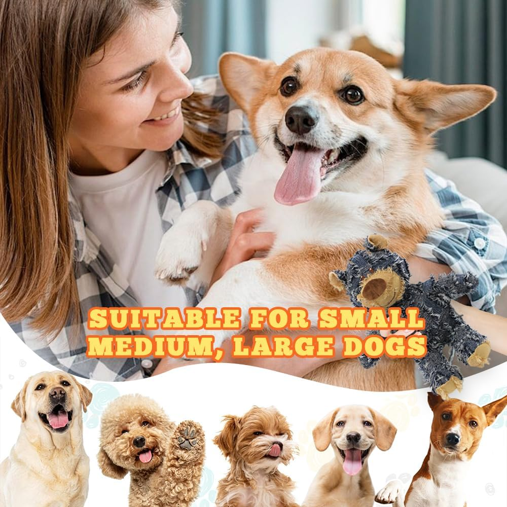 Indestructible Robust Bear, 2024 Upgraded Dog Companion for Heavy Chewers Large Small Dogs Toys for Heavy Chewers Unbreakable Stuffed Plush to Keep Them Busy (Navy, Large) image number 5