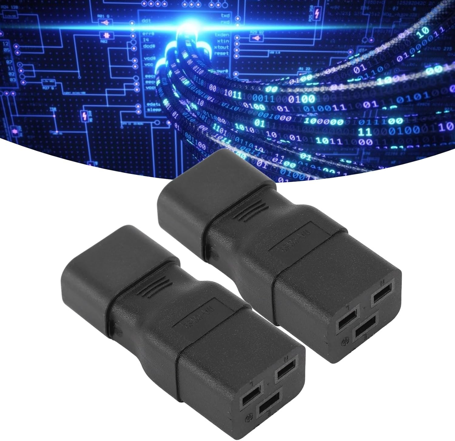 C14 to C19 Adapter,Iec320 C14 to IEC320 C19 Power Adapter, Flame Retardant, Heat Resistant, 10A-15A, with Integrated Molding Reinforcement for Server PDU, UPS Power Adapter image number 1