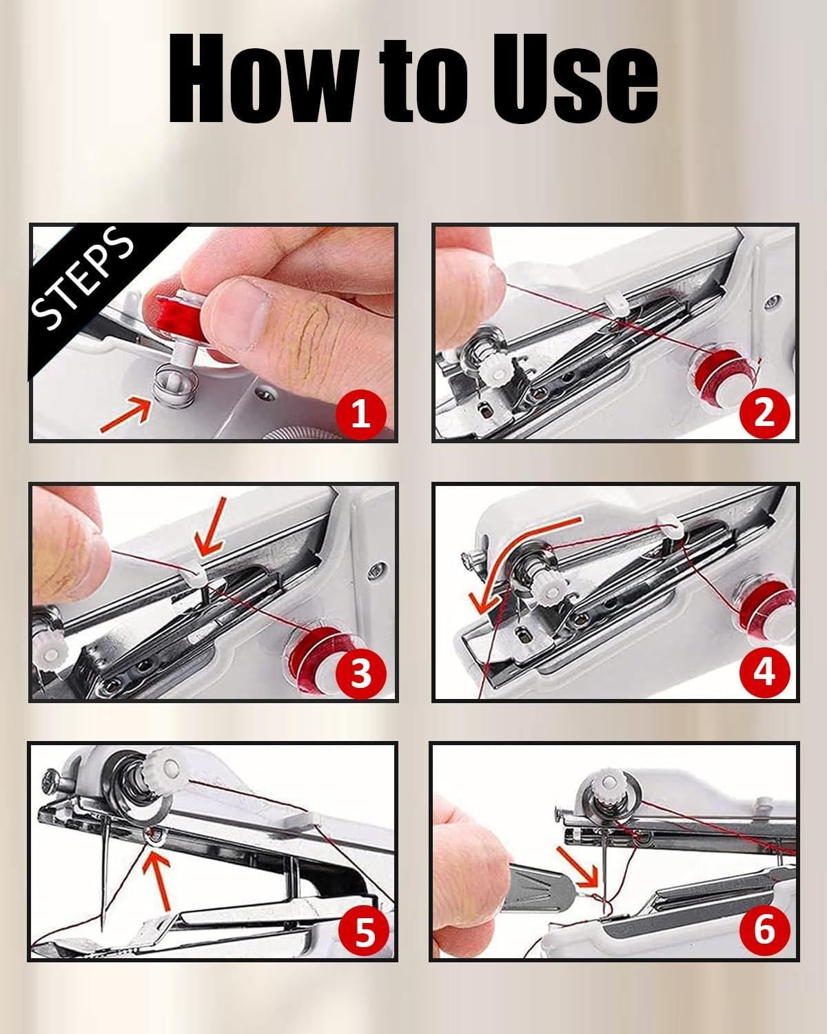 Automatic Electric Hand Sewing Machine | Handheld Sewing Machine | Mini Sewing Machine for Beginners | Fabrics, Clothes, DIY, Home,Travel, Battery Operated and Easy to Use image number 1