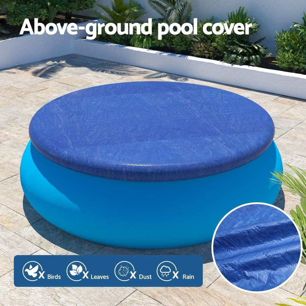 Aquabuddy Pool Cover Fit 2.44M Ring Above-Ground Swimming Pool Protector Blue image number 3