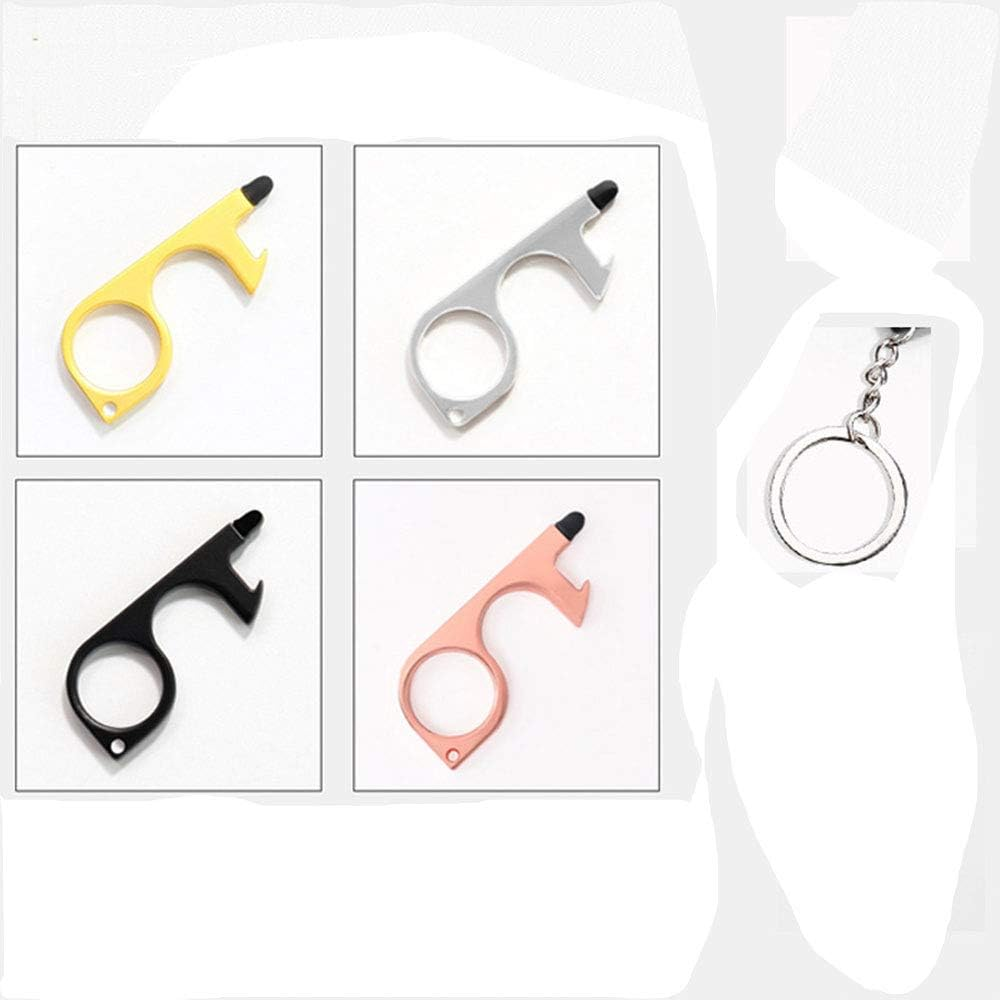 No-Touch Door Opener, 1Pcs No-Touch Door Opener Opener Keyring Tool Safe Touch Key for Outdoor ATM Machine Elevator(Black) image number 4