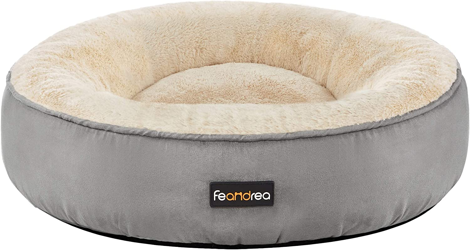 Feandrea Dog Bed, Donut Cat Bed, Washable Pet Sofa, Anti-Slip, Round, 50 Cm Dia., Light Gray PGW050G01 image number 5