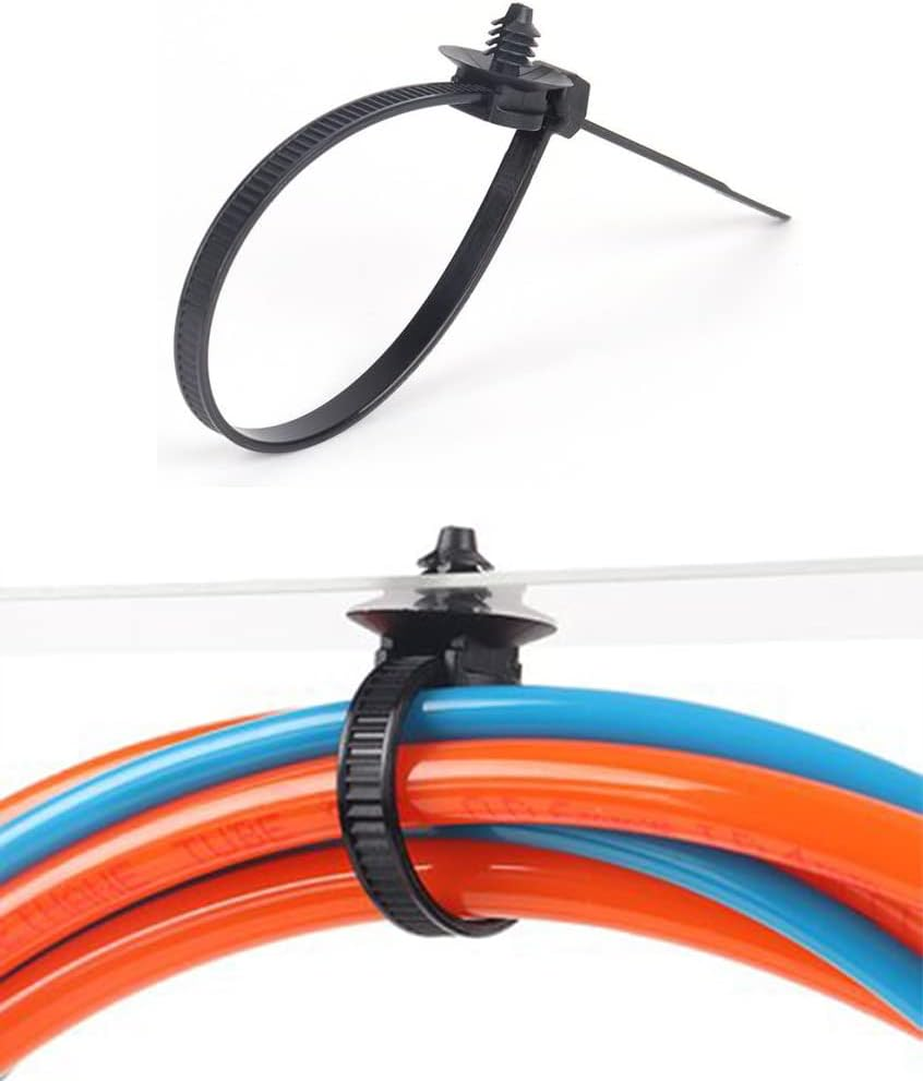 BENLIUDH Cable Ties 8 Inch, Black Fir Tree Nylon Push Mount Head Electrical Zip Tie Wire Clip Holder (100 Pack) image number 3