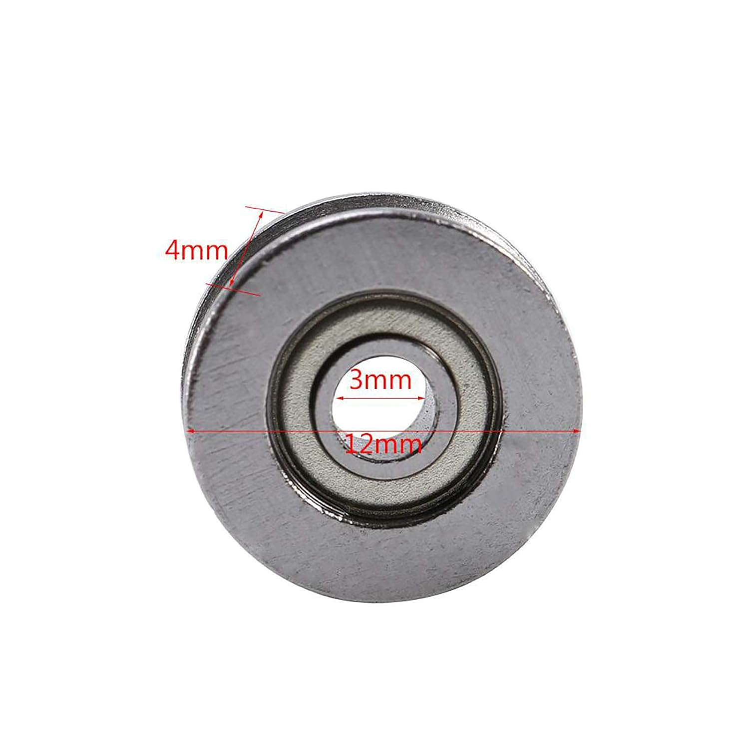 Rail Track Pulley 20 Pcs V623ZZ Steel Rail Bearing 3X12X4Mm Deep V Groove for Linear Motion System Applications image number 5