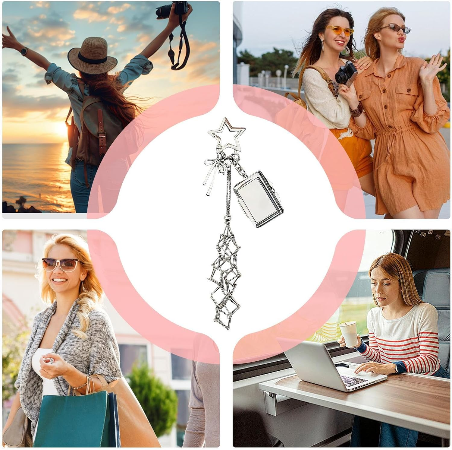 Lip Balm Holder - Portable Cosmetic Organizer, Lipstick Holder Keychain, Travel Makeup Case, Wallet Bag for Girls Women Christmas Stockings Backpack Pocket P - B image number 5