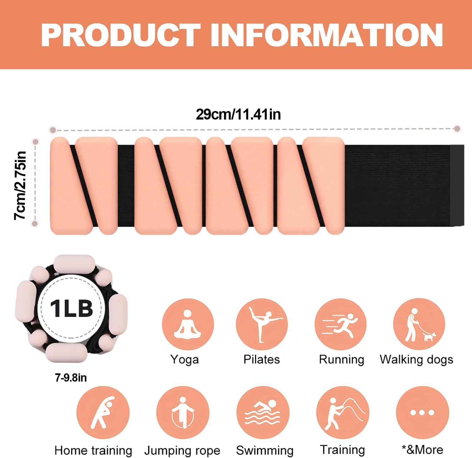 AIMANWEI Pilates Wrist Ankle Weights for Women,Set of 2(1 Lb/2 Lb Each) Adjustable Weights Training Intensity for Yoga, Dance, Pilates, Pool Exercises and Jogging for Women Men - Beige image number 3