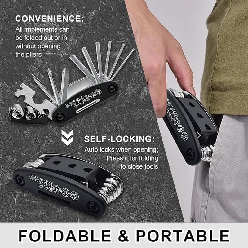 2Pcs Bicycle Multi Functional Tool Kit 16 in One, Easy to Carry Portable Tool Kit, Highway Mountain Bike Multi Functional Accessory Set Bicycle Mechanical Maintenance Tool Kit