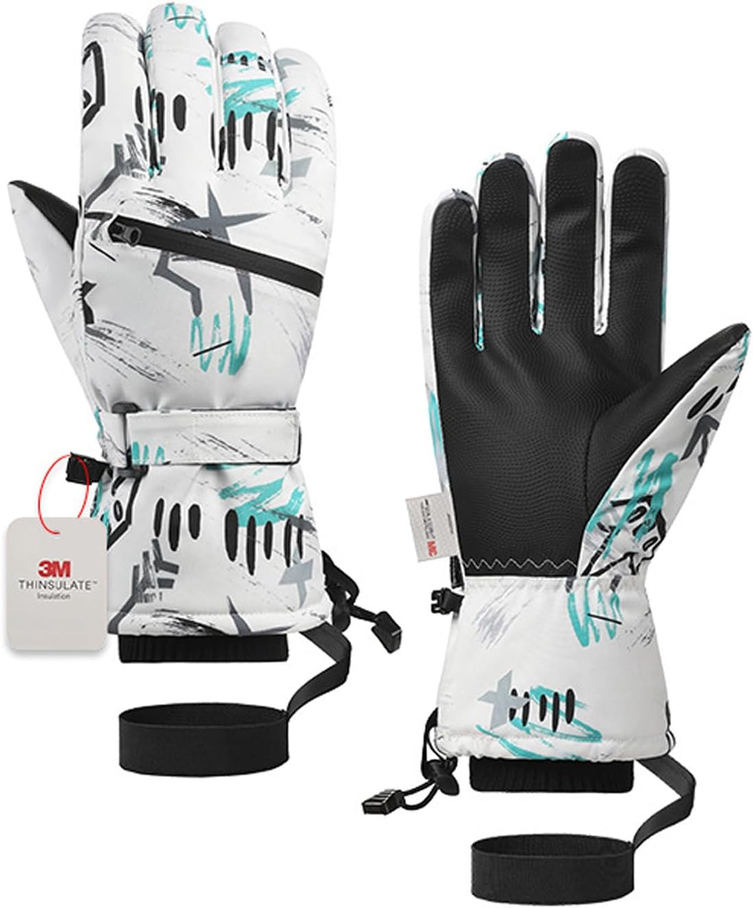 ZANZER Pro Ski Gloves, 3M Thinsulate Insulated Double-Layer Waterproof, Touchscreen Snow Gloves for Skiing, Winter Cycling