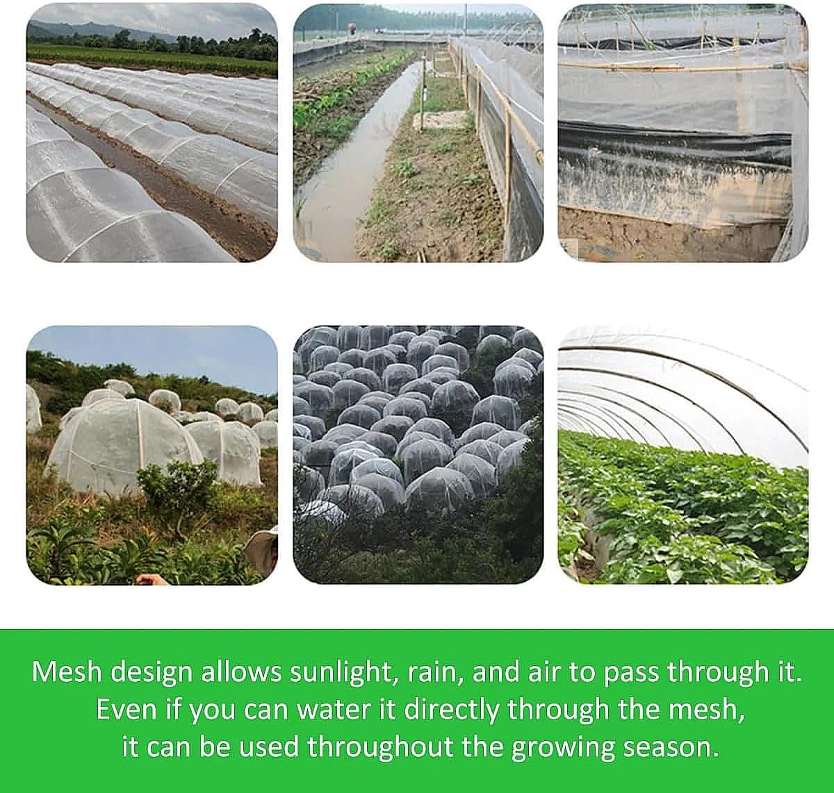 AIMALL Plant Protection Net for Vegetable and Fruit Trees, Insect-Proof Agricultural Cover Gauze Net for Greenhouse, Orchard, and Vegetable Garden Protection, 3M X 6M/8M/10M