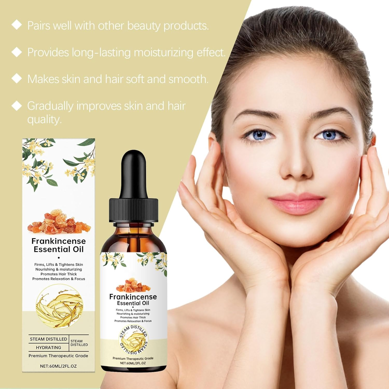 Frankincense Oil, Frankincense Essential Oil for Face & Skin, 100% Pure & Natural, Nourishing, Reduce Wrinkles & Fine Lines, Scalp and Body Massage, Hair Care & Aromatherapy, for Diffusers (3Pcs) - 3Pcs image number 5