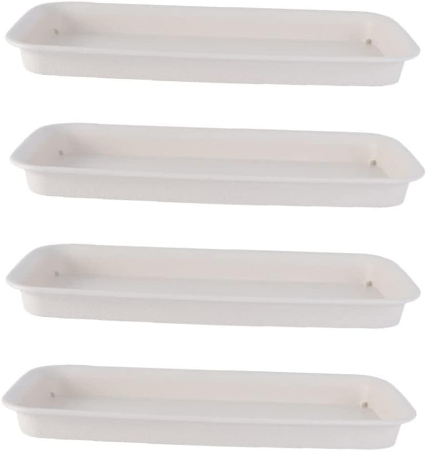 VANZACK 4Pcs Rectangular Flowerpot Trays for Indoor and Outdoor Gardening Lightweight Drip Saucer Plates to Prevent Soil and Water Spills Special image number 1