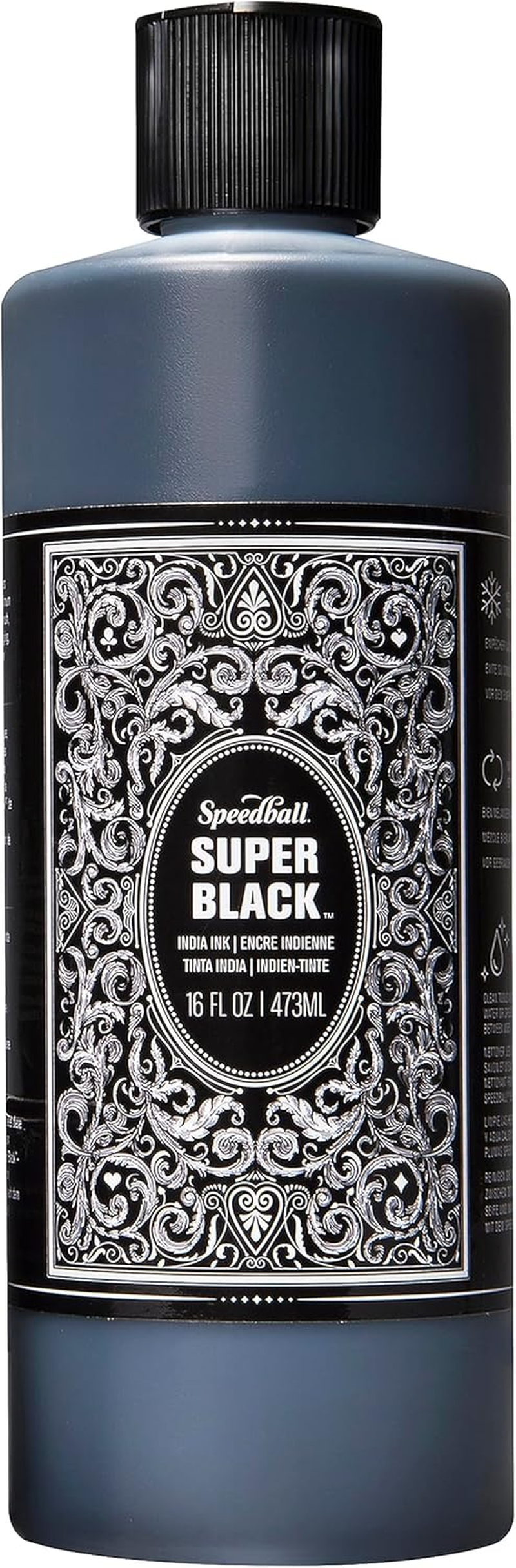 Speedball Indian Ink Black, 473Ml, Super Black Pigment, Waterproof Calligraphy Supply image number 1