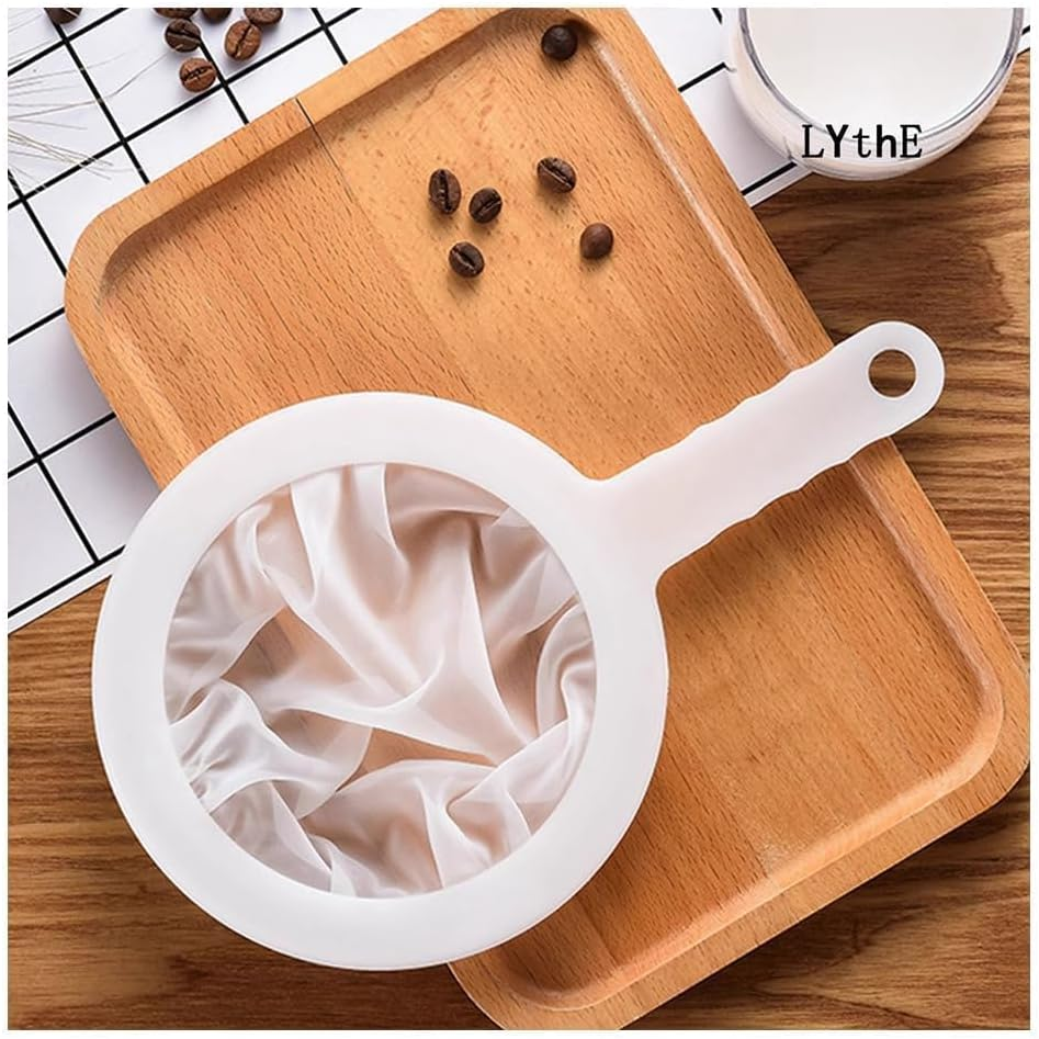 3 Pcs Fine Mesh Strainers Nylon Sieves Food Juice Strainer Yogurt Mesh Sieve Plastic Colander 100 Mesh Kitchen Colanders with Handle Mini Brine Shrim for Filtering Juice Fine Wine,Flour,Funnel Filter image number 5