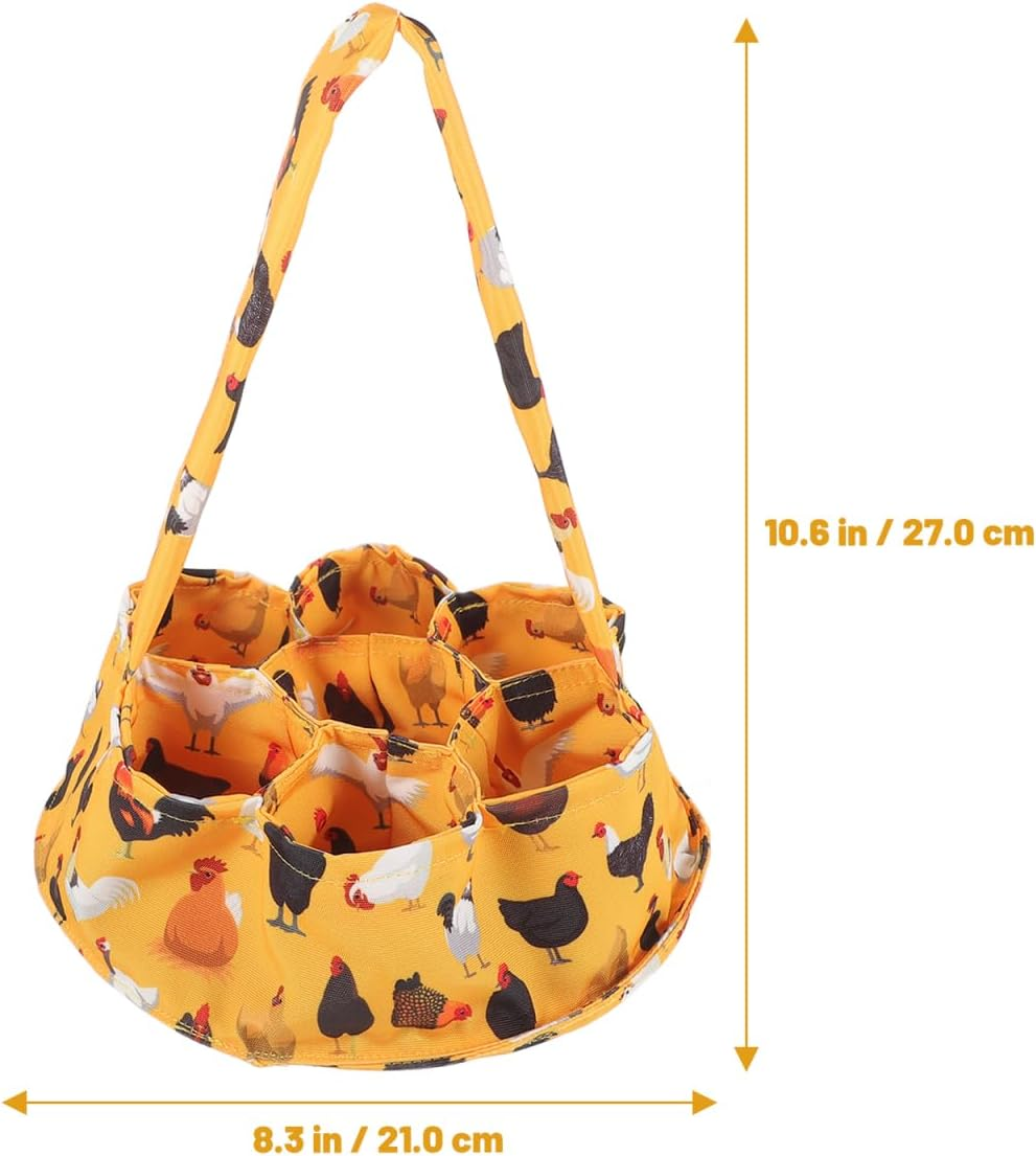 Egg Collection Basket with 7 Pouches for Chickens Ducks Geese - Canvas Storage Bag for Farmhouse and Garden Use image number 5