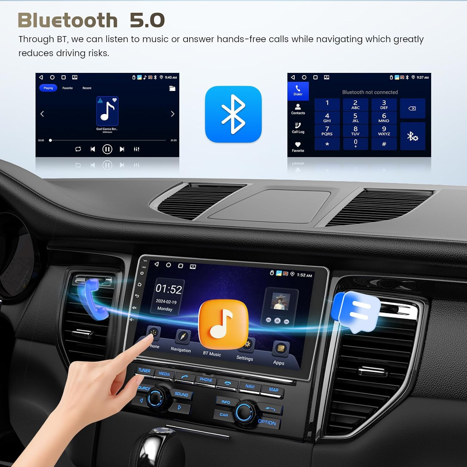 [Fit JBL] Android 15 Car Radio for Toyota Camry 2012 2013 2014, 10.1 Inch Capacitive HD Touch Screen for Camry Head Unit with Carplay Android Auto 5G Wifi GPS Bluetooth 5.0 1280 * 720 4+64G image number 3